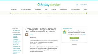 HypnoBubs - Hypnobirthing Australia new online course - September ...