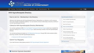 AHA Hypnotherapists Directory - Membership in the Directory
