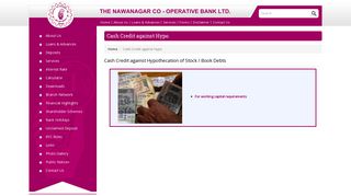 Cash Credit against Hypo. - Nawanagar Bank