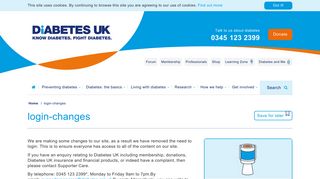 login-changes | Diabetes UK