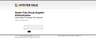 Hyster-Yale Group, Hyster and Yale Supplier Log-In