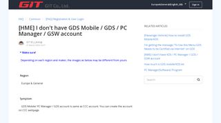 [HME] I don't have GDS Mobile / GDS / PC Manager / GSW account ...