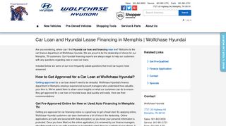Car Loan and Hyundai Lease Financing in Memphis TN | Wolfchase ...