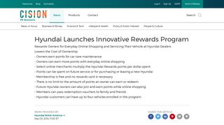 Hyundai Launches Innovative Rewards Program - PR Newswire