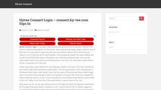 Hyvee Connect - Hyvee Connect Login