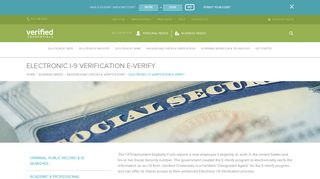 Electronic I-9 Verification / E-Verify - Verified Credentials