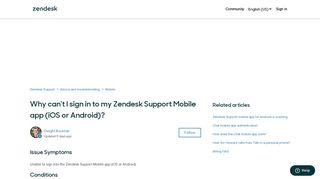 Why can't I sign in to my Zendesk Support Mobile app (iOS or Android ...