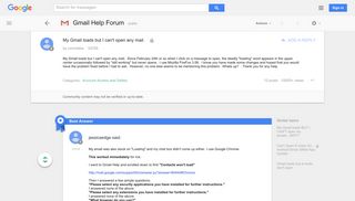 My Gmail loads but I can't open any mail. - Google Product Forums