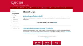 Student Login | Rutgers University - Center for Online & Hybrid ...