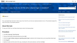 How can I copy my Notes ID file when shared login in enabled? - IBM