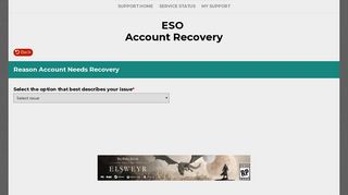 ESO Account Recovery - Bethesda Support
