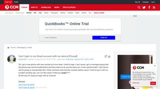 Can't login to my Gmail account with my device - Ccm.net