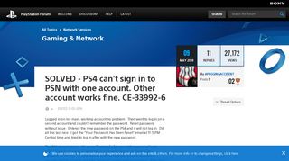 Solved: SOLVED - PS4 can't sign in to PSN with one account ...