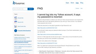 FAQ - I cannot log into my Yahoo account, it says my password is ...