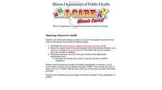 About I-CARE - Illinois Department of Public Health