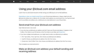 Using your @icloud.com email address - Apple Support