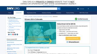Colorado Driver's Ed, Requirements & Course Info | DMV.ORG