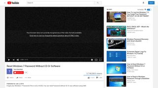 Reset Windows 7 Password Without CD Or Software - YouTube