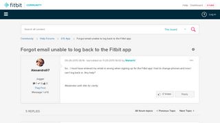Forgot email unable to log back to the Fitbit app - Fitbit Community