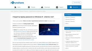 Forgot My Laptop Password on Windows 8 - What DO I DO - iSunshare