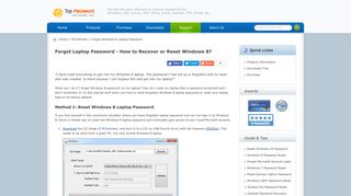 Forgot Laptop Password - How to Recover or Reset Windows 8?