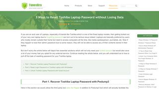 3 Ways to Reset Toshiba Laptop Password without Losing Data