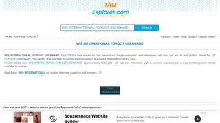 WIS INTERNATIONAL FORGOT USERNAME pdf interview questions ...