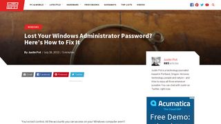 Lost Your Windows Administrator Password? Here's How to Fix It