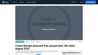 I know that girl password free account hack info share August 2016 by ...
