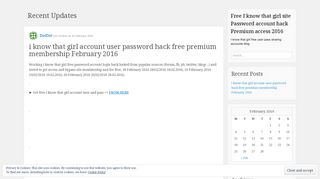 Free I know that girl site Password account hack Premium access ...
