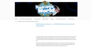 Poptropica Accounts - 2018 Member Usernames & Passwords ...