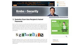 Sextortion Scam Uses Recipient's Hacked Passwords — Krebs on ...