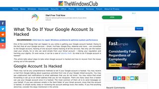 What To Do If Your Google Account Is Hacked? - The Windows Club