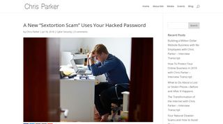 A New “Sextortion Scam” Uses Your Hacked Password | Chris Parker