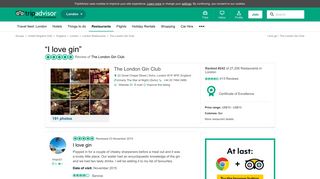 I love gin - The London Gin Club, London Traveller Reviews ...