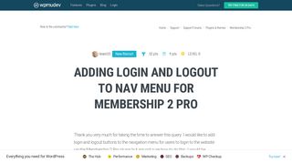 Adding Login and Logout to Nav Menu for Membership 2 Pro - WPMU Dev