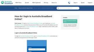 How do I login to Australia Broadband Online? | Help & Support ...