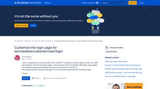 Solved: Customize the login page for servicedesk/customer/...