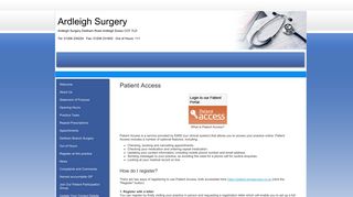 Patient Access Online Portal - Ardleigh Surgery