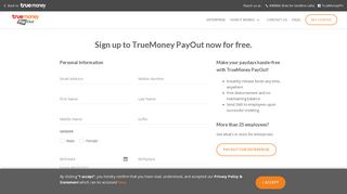 TrueMoney PayOut - Sign Up to TrueMoney PayOut