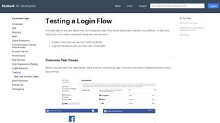 Testing - Facebook Login - Facebook for Developers