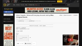 VIKTOR CEPEDA - MINECRAFT EVERYDAY ACOUSTIC TAB by Misc ...