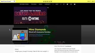 MineCraft Awesome Parodys – Mine Diamonds Lyrics | Genius Lyrics