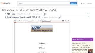 User Manual For. I2File.net. April 22, 2016 Version PDF - DocPlayer.net