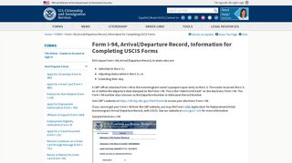 Form I-94, Arrival/Departure Record, Information for Completing ...