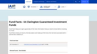 Fund Facts – IA Clarington Guaranteed Investment Funds | iA ...