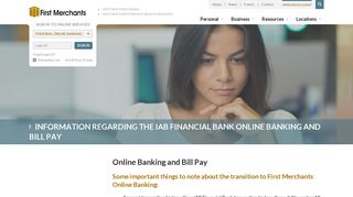 Information Regarding the iAB Financial Bank Online Banking and Bill ...