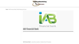 IAB Financial Bank Online Banking Services - Onlinebanking.services