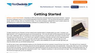 Getting Started - Pilot Check Ride