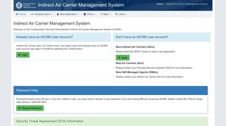 Indirect Air Carrier Management System - Homeland Security
